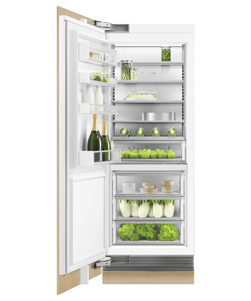 Fisher & Paykel RS3084SLHK1 Integrated Column Refrigerator, 30", Water