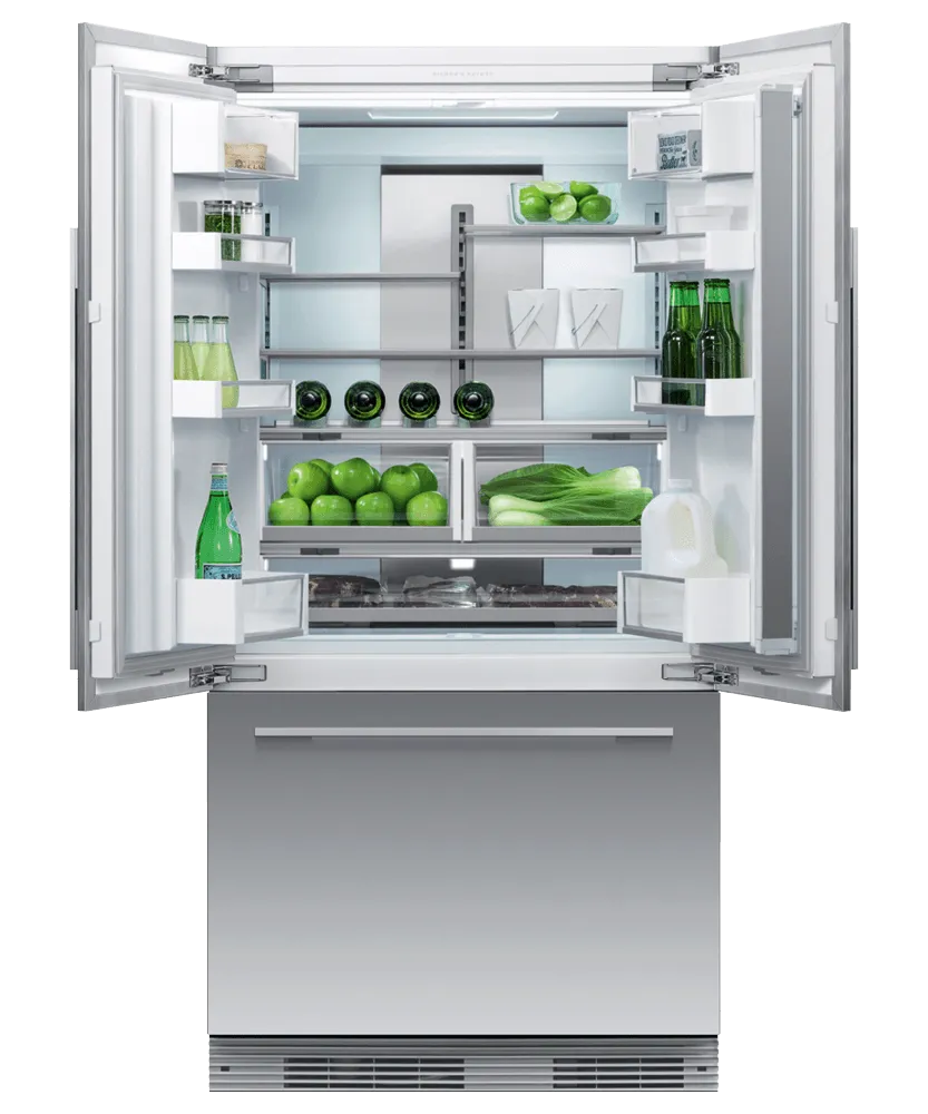 Fisher & Paykel RS36A72J1N Integrated French Door Refrigerator Freezer, 36", Ice