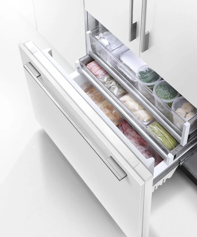 Fisher & Paykel RS36A72J1N Integrated French Door Refrigerator Freezer, 36", Ice