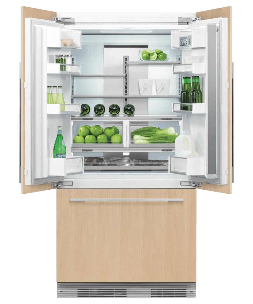 Fisher & Paykel RS36A72J1N Integrated French Door Refrigerator Freezer, 36", Ice