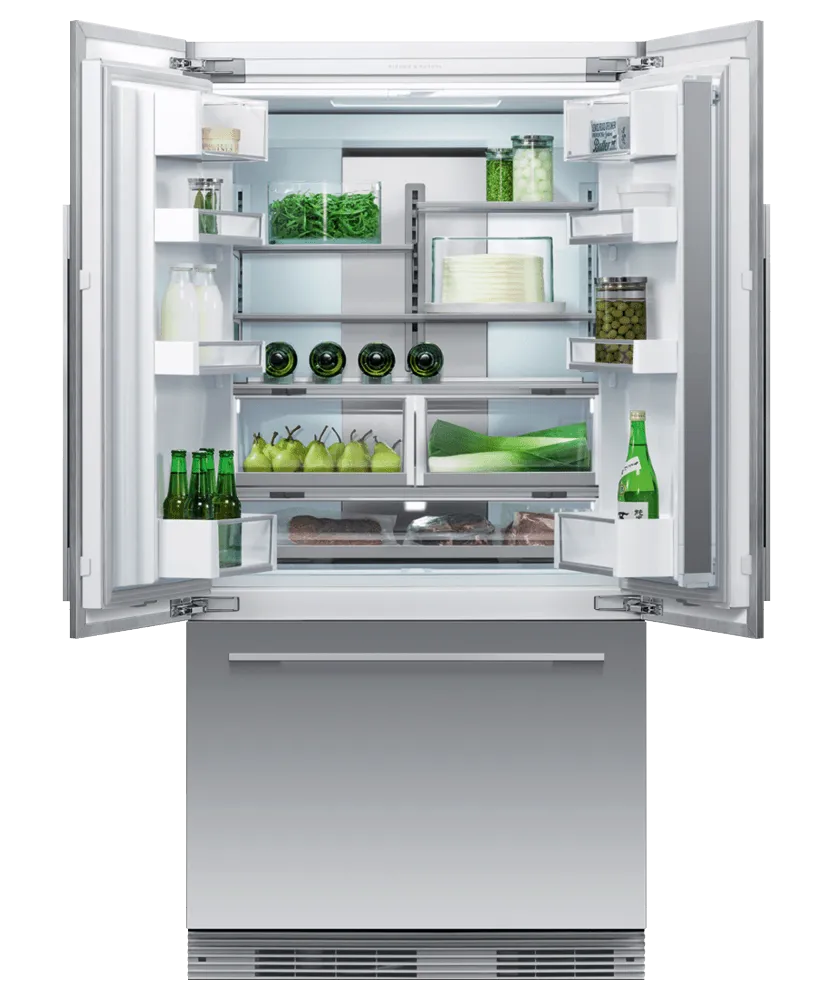 Fisher & Paykel RS36A72U1N Integrated French Door Refrigerator Freezer, 36", Ice & Water
