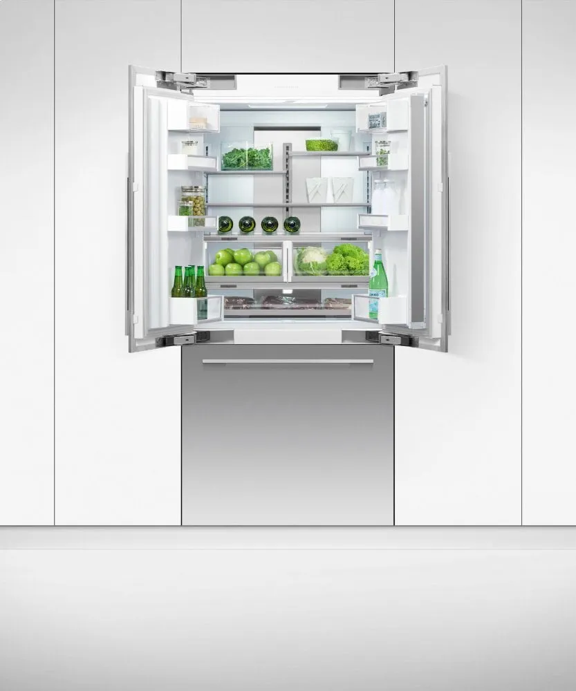 Fisher & Paykel RS36A80J1N Integrated French Door Refrigerator Freezer, 36", Ice