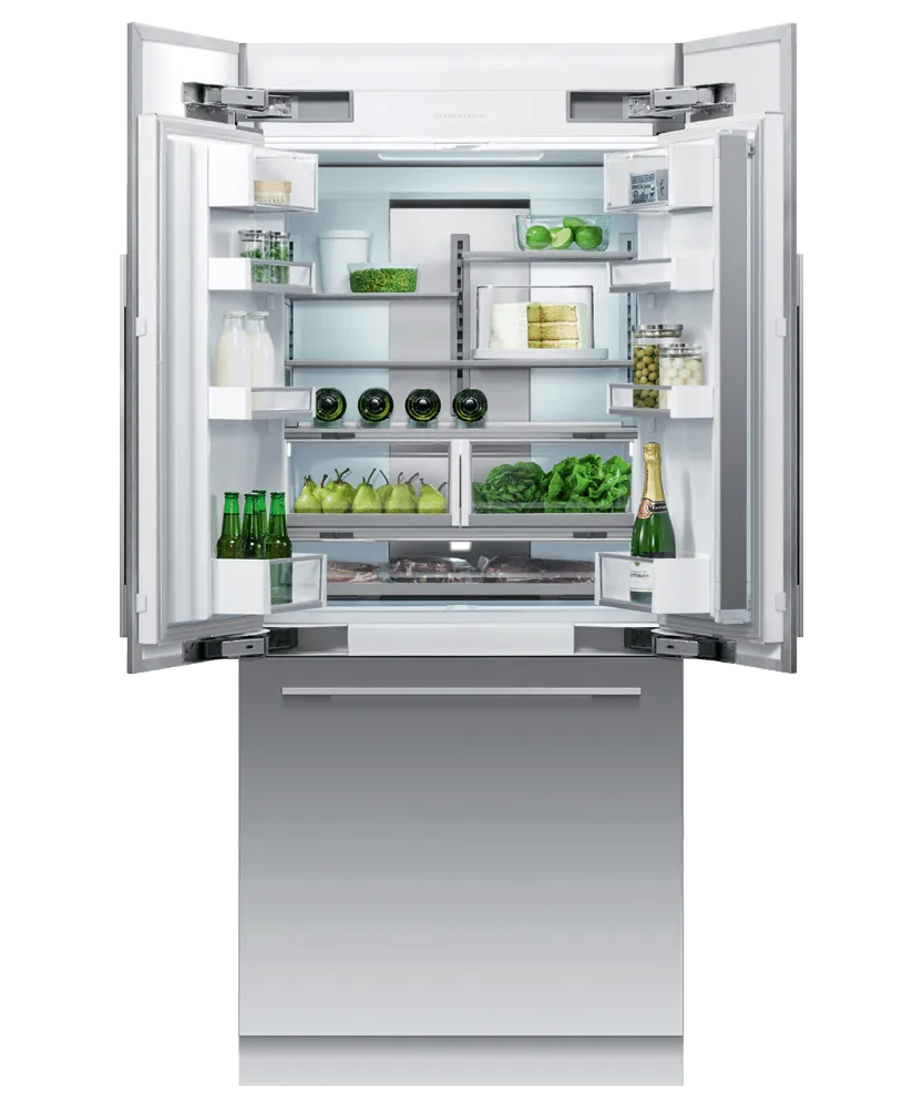 Fisher & Paykel RS36A80U1N Integrated French Door Refrigerator Freezer, 36", Ice & Water
