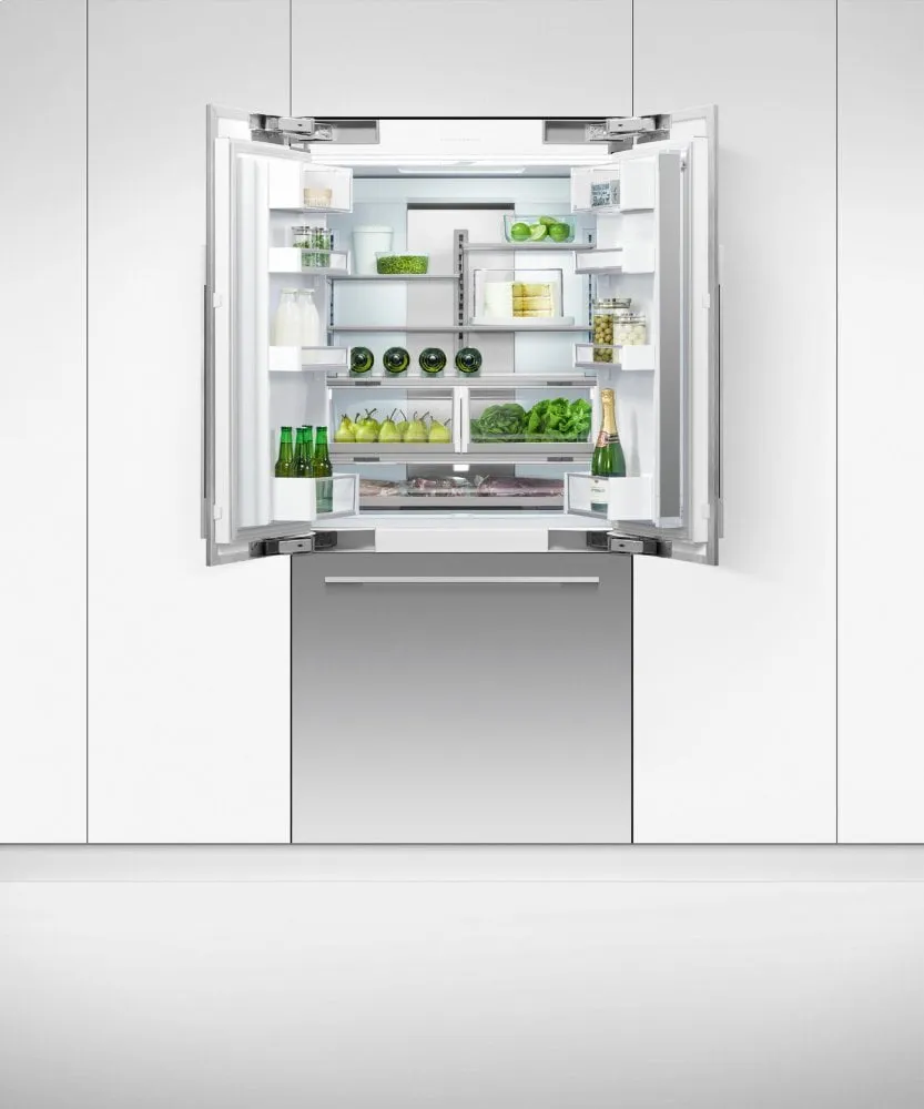 Fisher & Paykel RS36A80U1N Integrated French Door Refrigerator Freezer, 36", Ice & Water