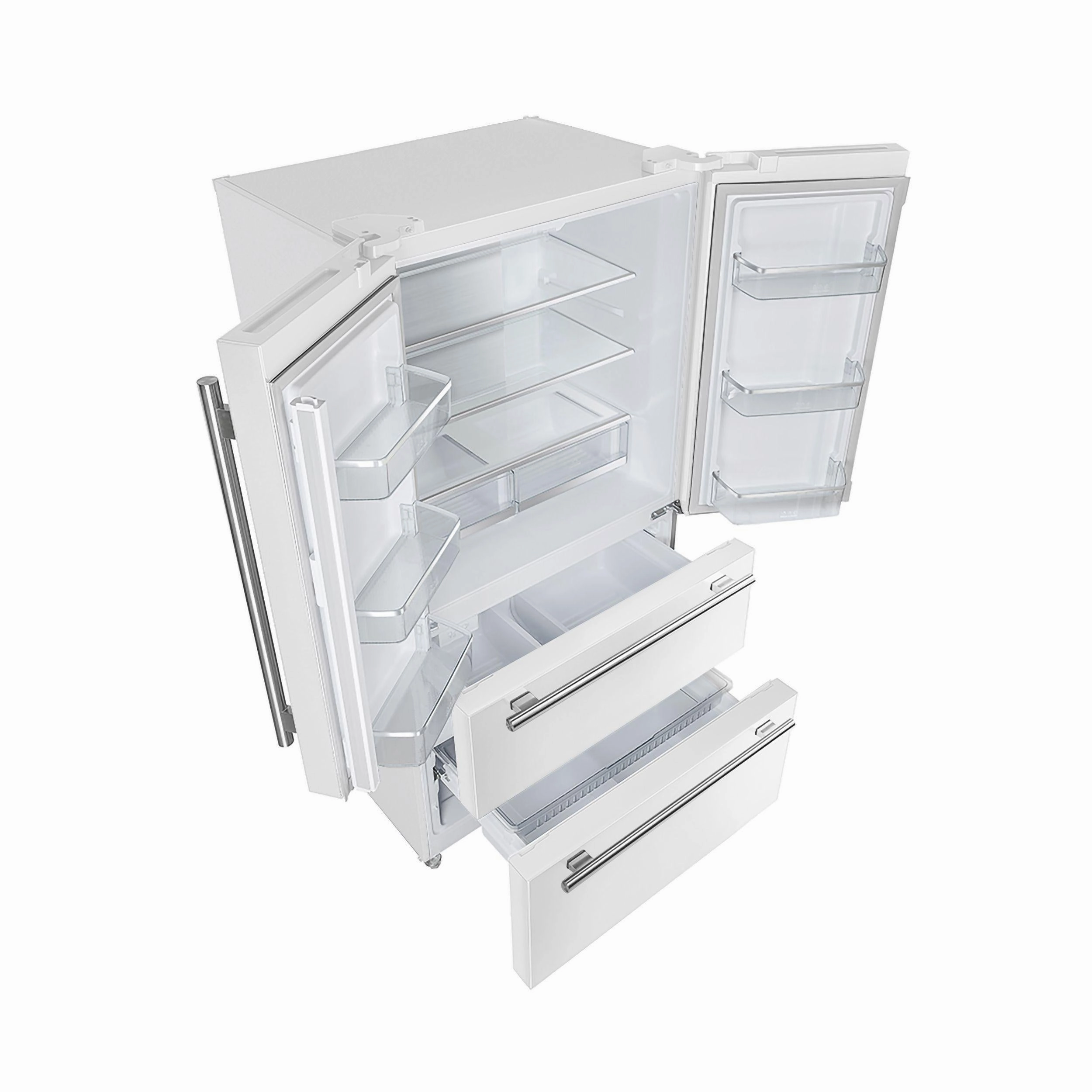 Forno FFRBI182036WHT Espresso Moena 36-Inch French Door Refrigerator In White, 19.2 Cu.Ft