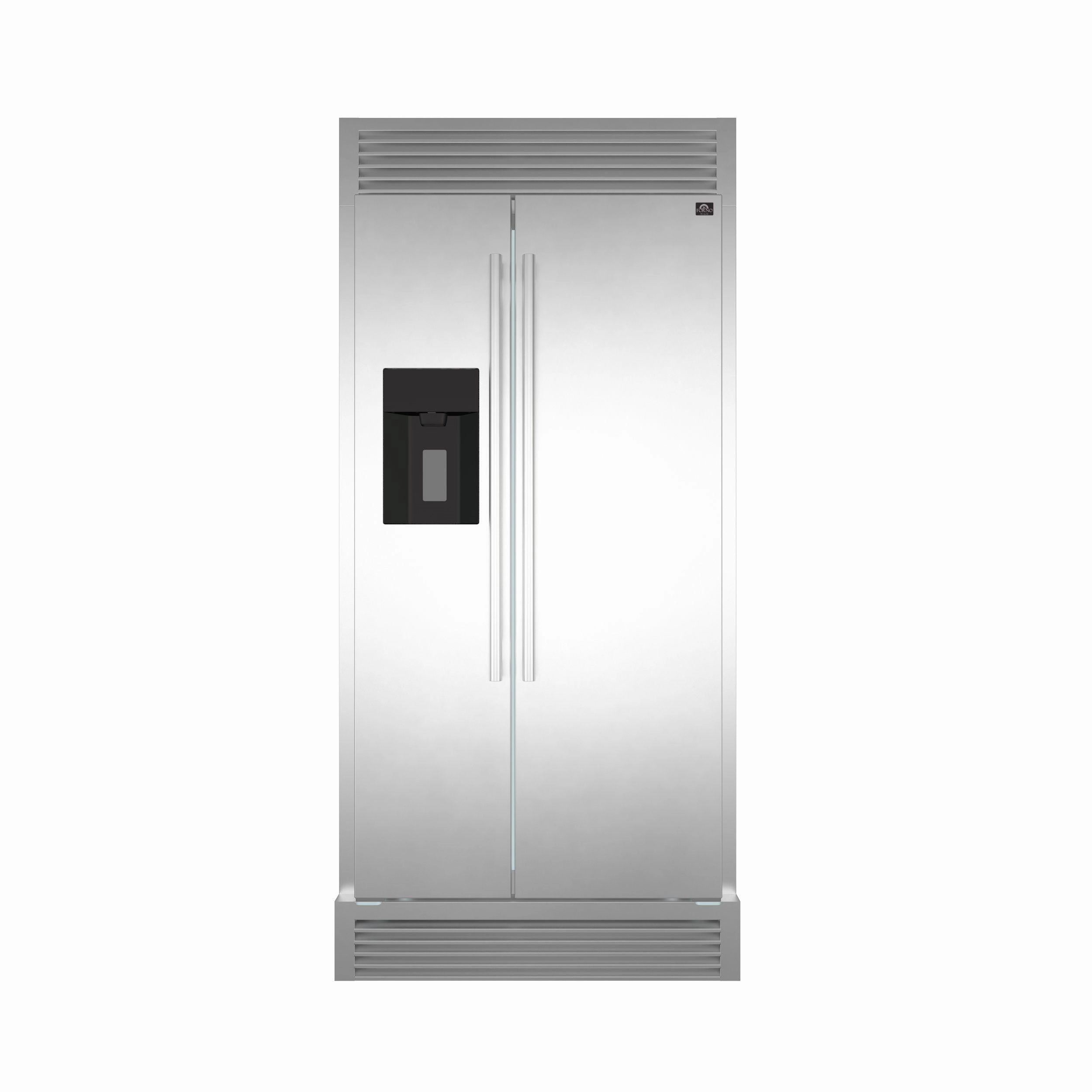Forno FFRBI184436SB Salerno 36" Side By Side 20 Cu.Ft Stainless Steel Refrigerator With Ice Maker