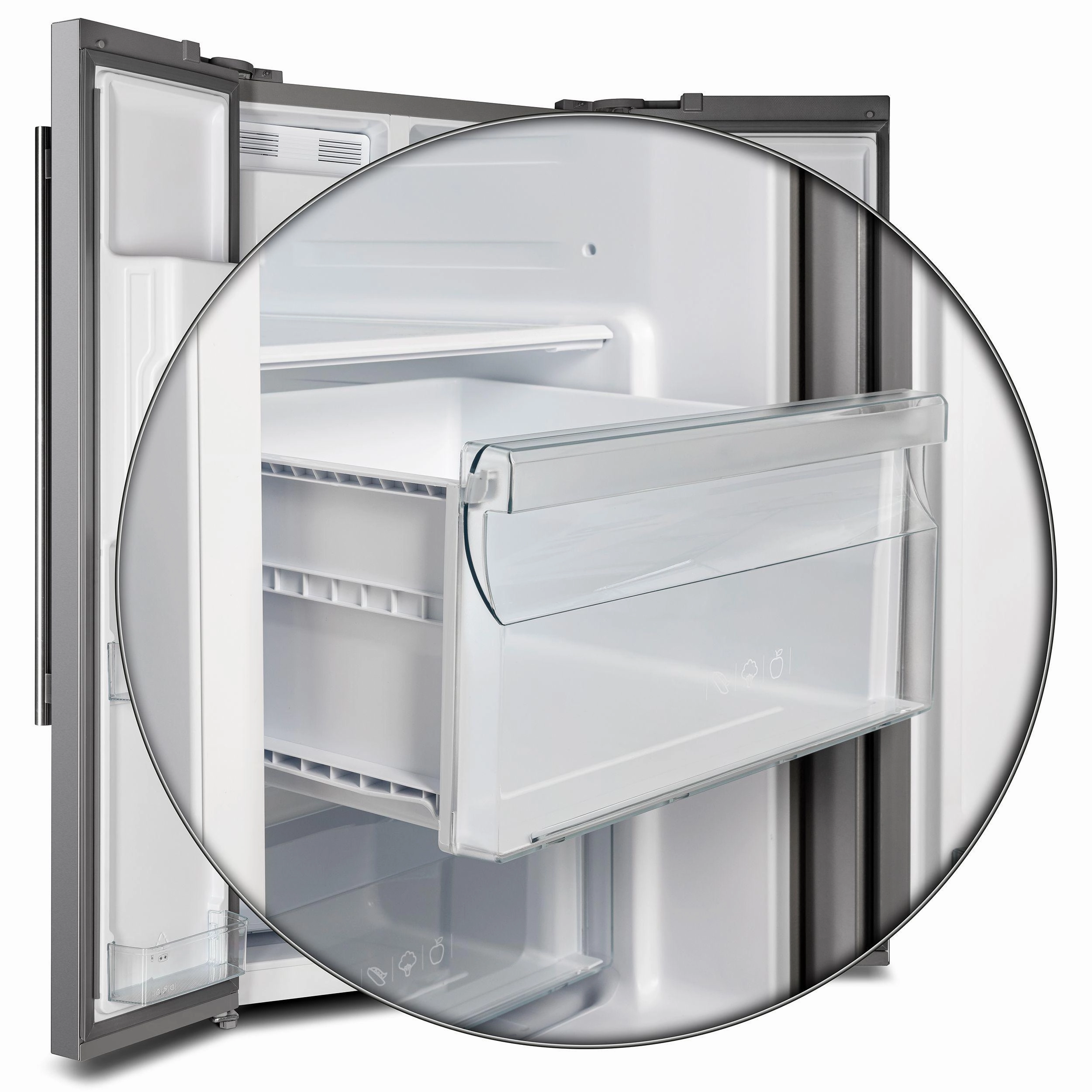 Forno FFRBI184436SB Salerno 36" Side By Side 20 Cu.Ft Stainless Steel Refrigerator With Ice Maker