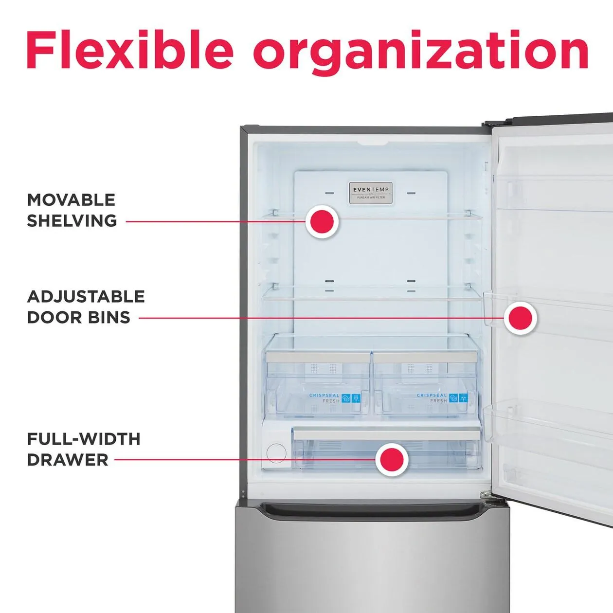 Frigidaire GRBN2012AF Frigidaire Gallery 20.3 Cu. Ft. Standard-Depth Bottom Freezer Refrigerator