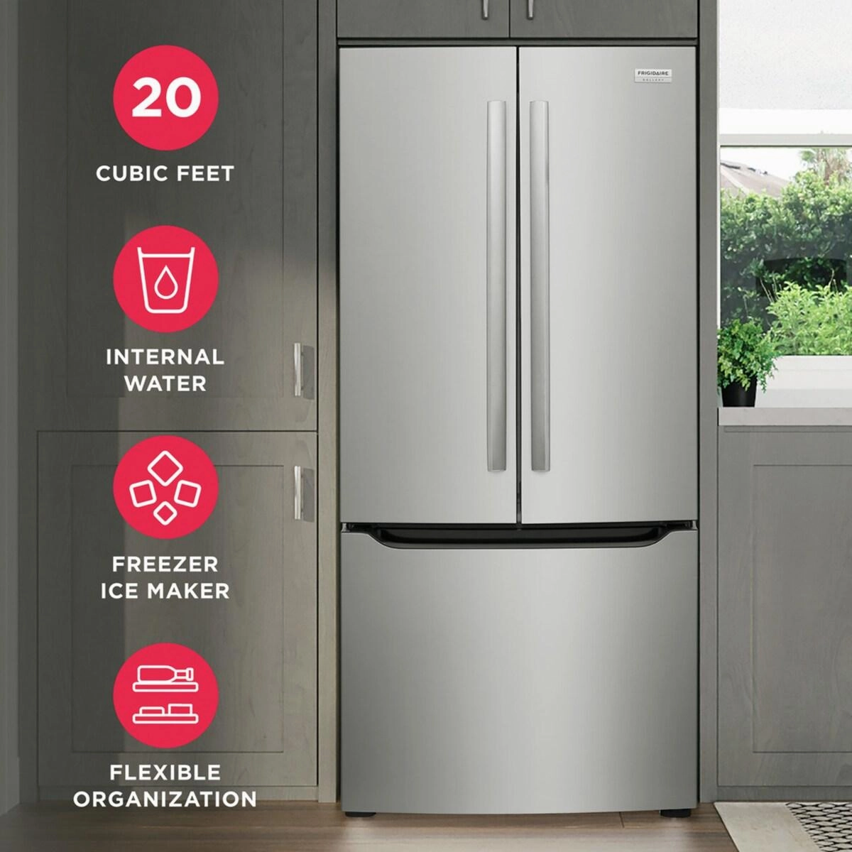 Frigidaire GRFN2023AF Frigidaire Gallery 20.0 Cu. Ft. Standard-Depth French Door Refrigerator