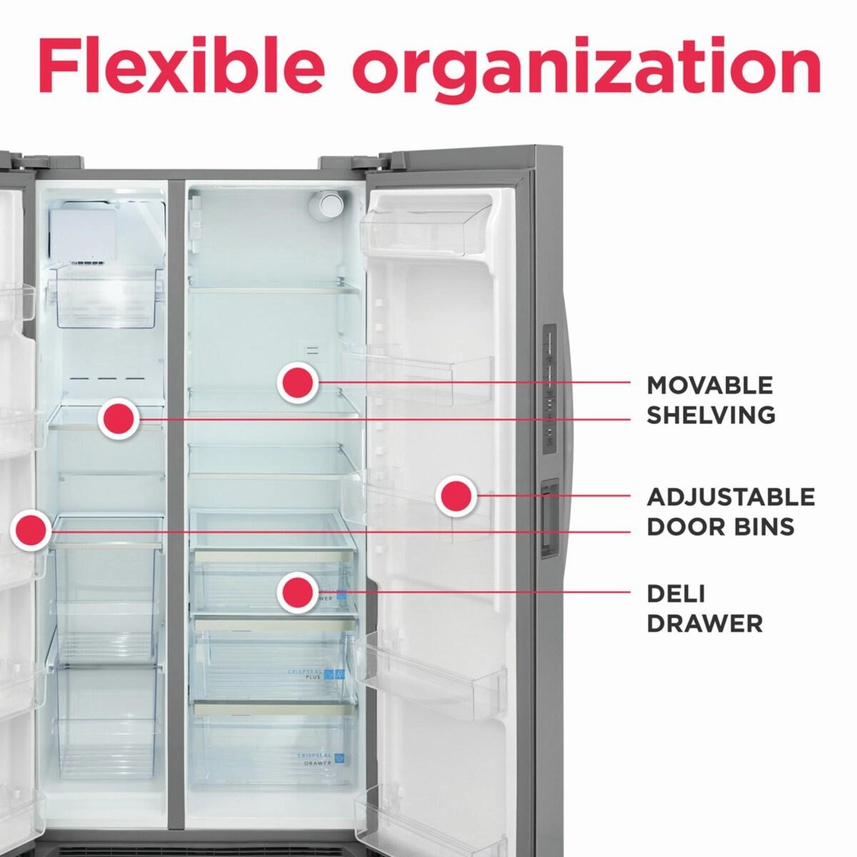 Frigidaire GRSN2620AF Frigidaire Gallery 26 Cu. Ft. 36" Standard Depth Side By Side Refrigerator