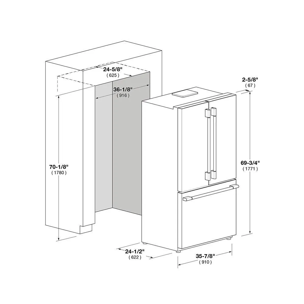 Fulgor Milano F6FBM36S2 36" Pro French Door Fridge