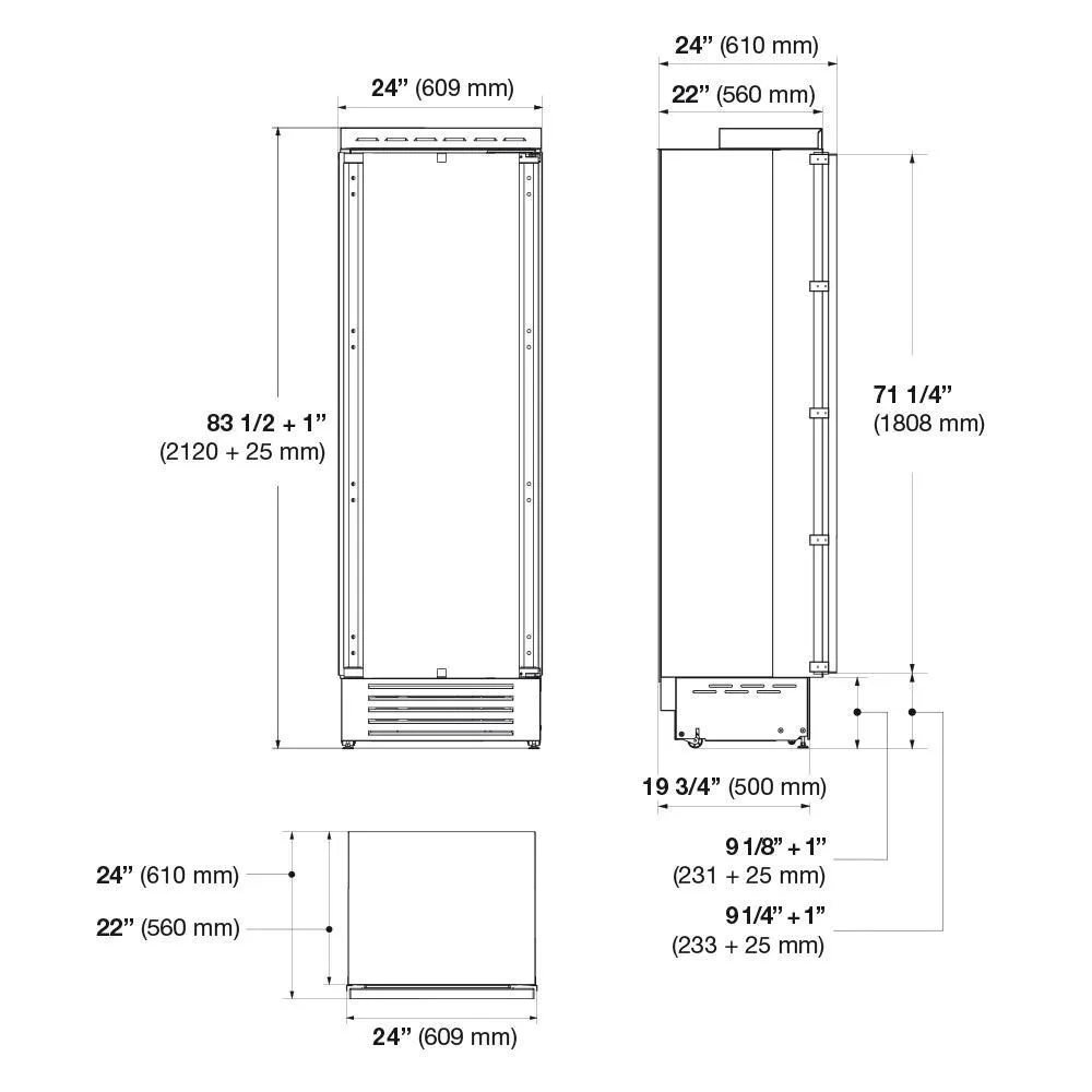 Fulgor Milano F7IRC24O1L 24" Built-In Fridge Column