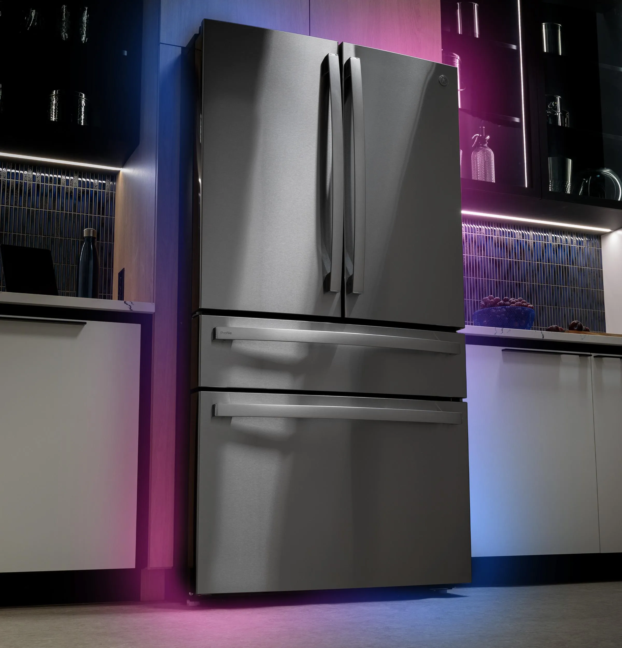 Ge Appliances PGD29BYTFS Ge Profile&#8482; Series Energy Star 29 Cu. Ft. Smart Fingerprint Resistant 4-Door French-Door Refrigerator With Door In Door