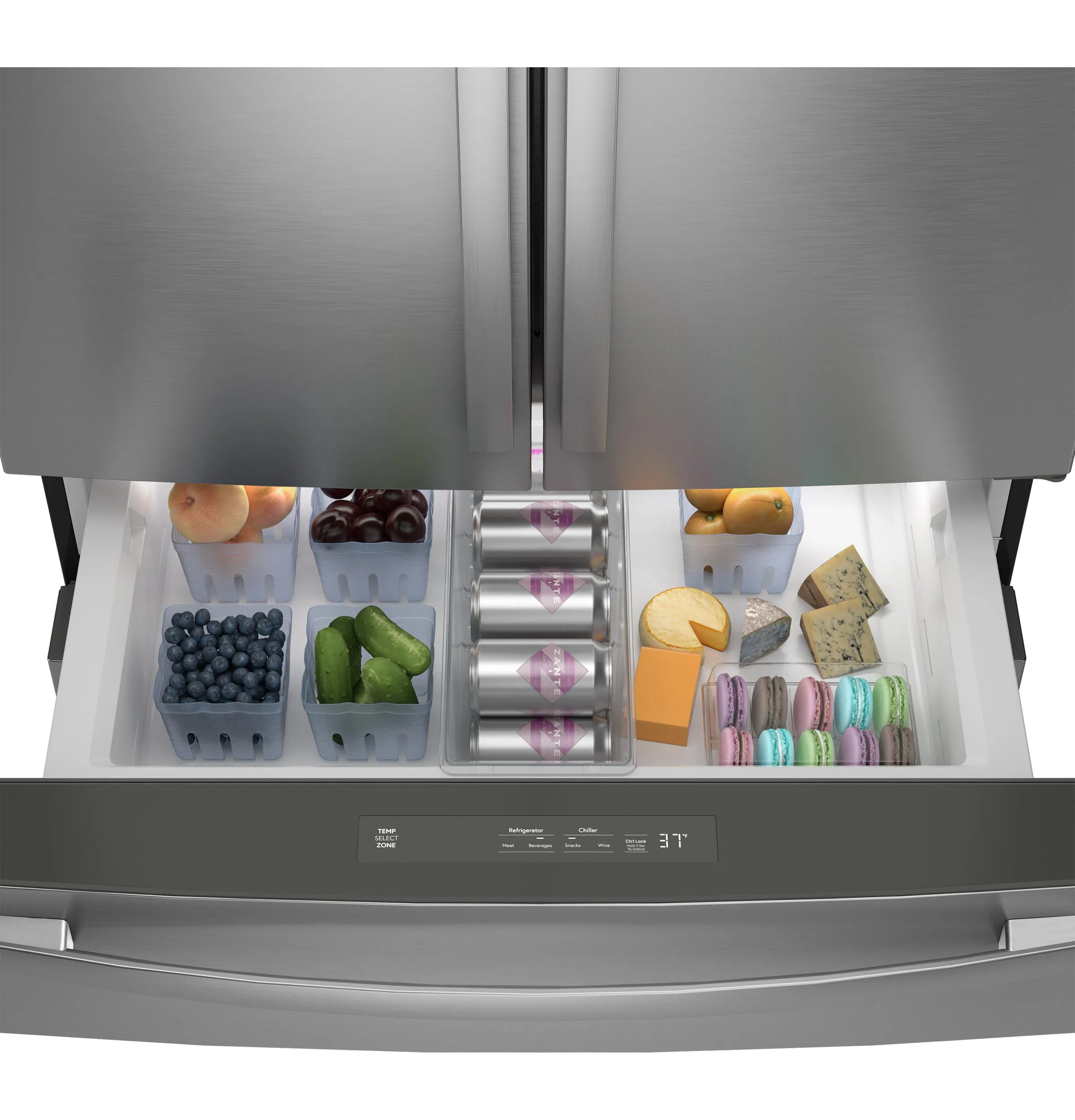 Ge Appliances PGD29BYTFS Ge Profile&#8482; Series Energy Star 29 Cu. Ft. Smart Fingerprint Resistant 4-Door French-Door Refrigerator With Door In Door