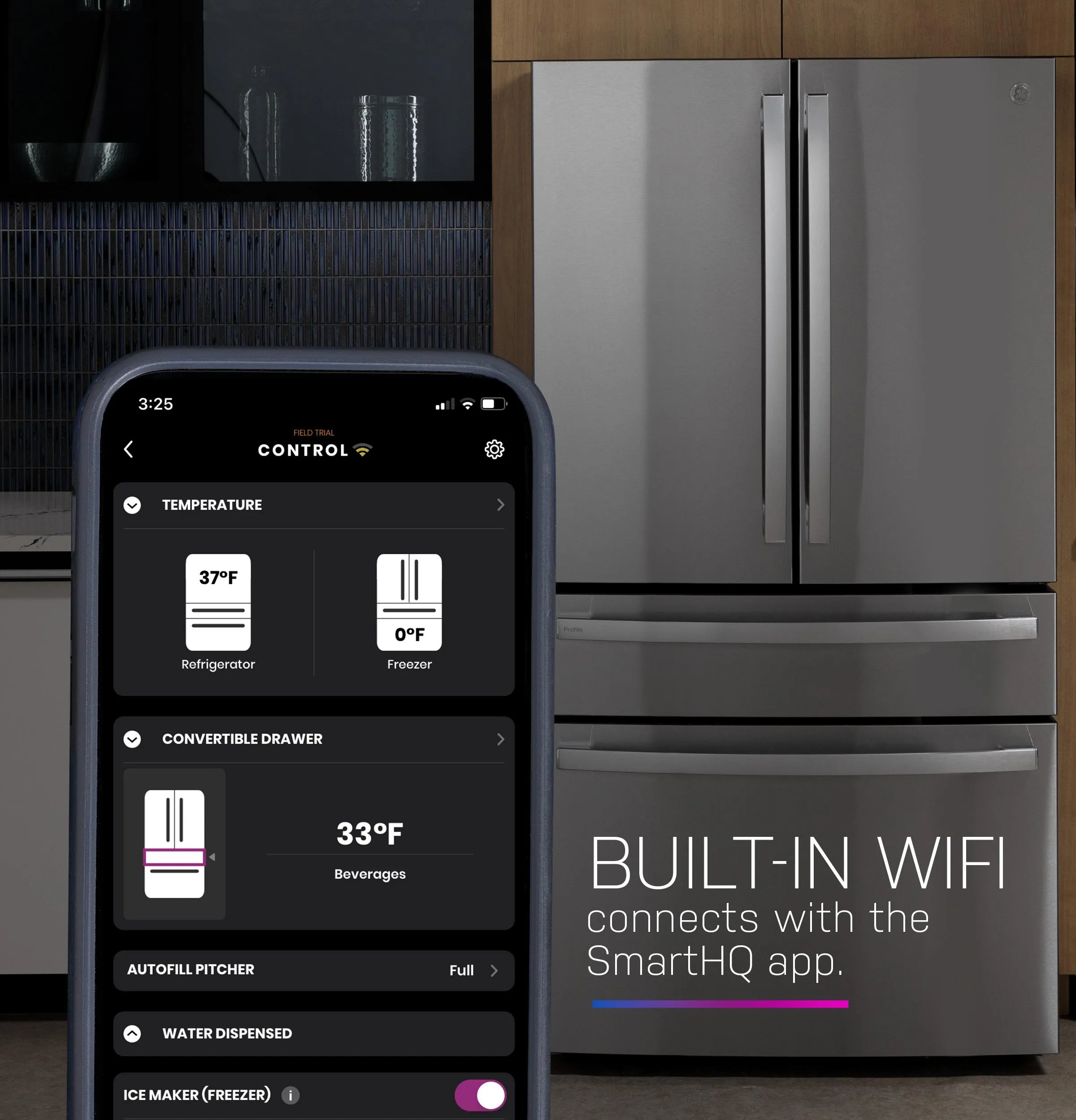 Ge Appliances PGD29BYTFS Ge Profile&#8482; Series Energy Star 29 Cu. Ft. Smart Fingerprint Resistant 4-Door French-Door Refrigerator With Door In Door