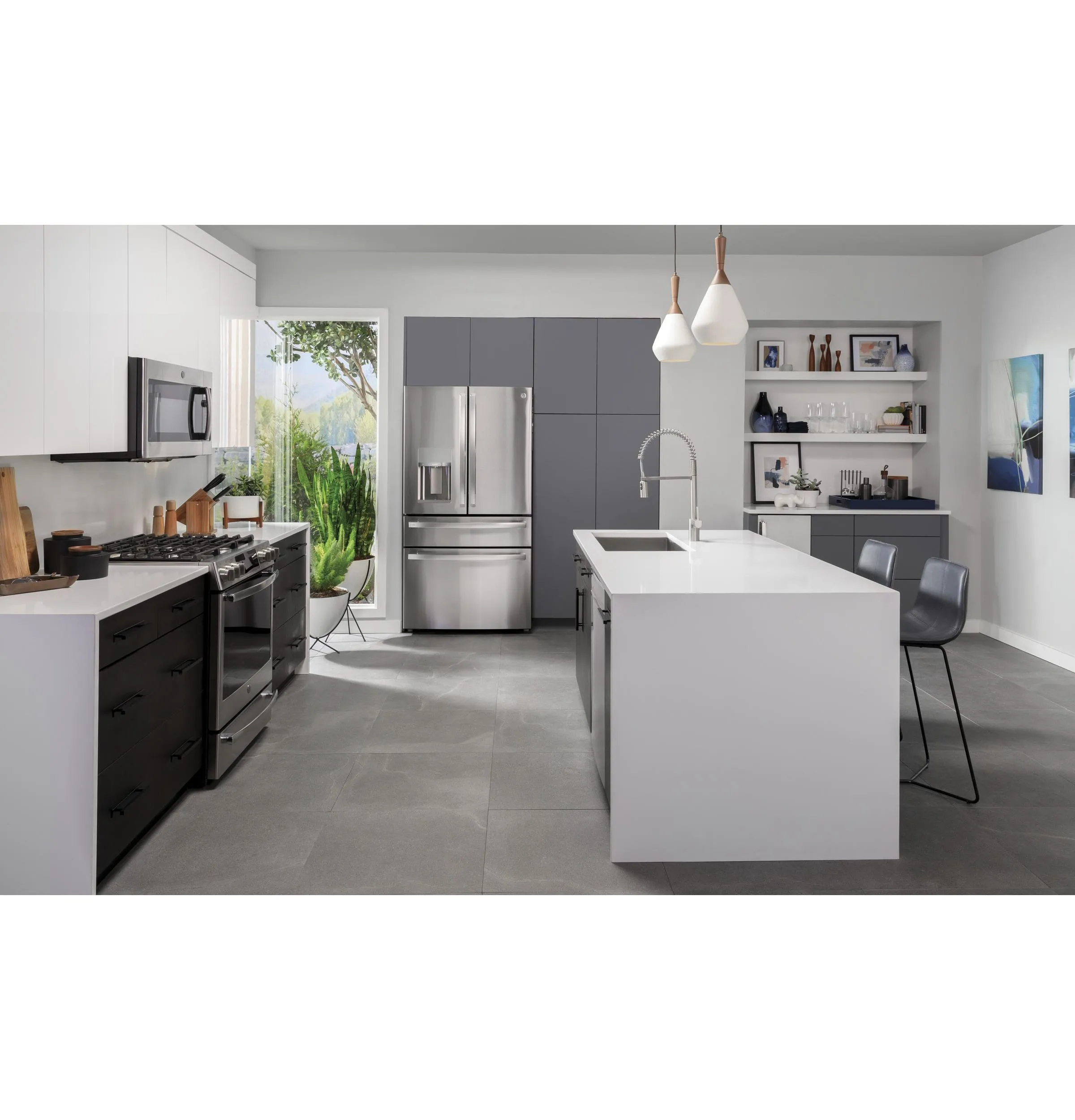 Ge Appliances PXD22BYPFS Ge Profile&#8482; 22.4 Cu. Ft. Smart Counter-Depth Fingerprint Resistant 4-Door French-Door Refrigerator With Door In Door