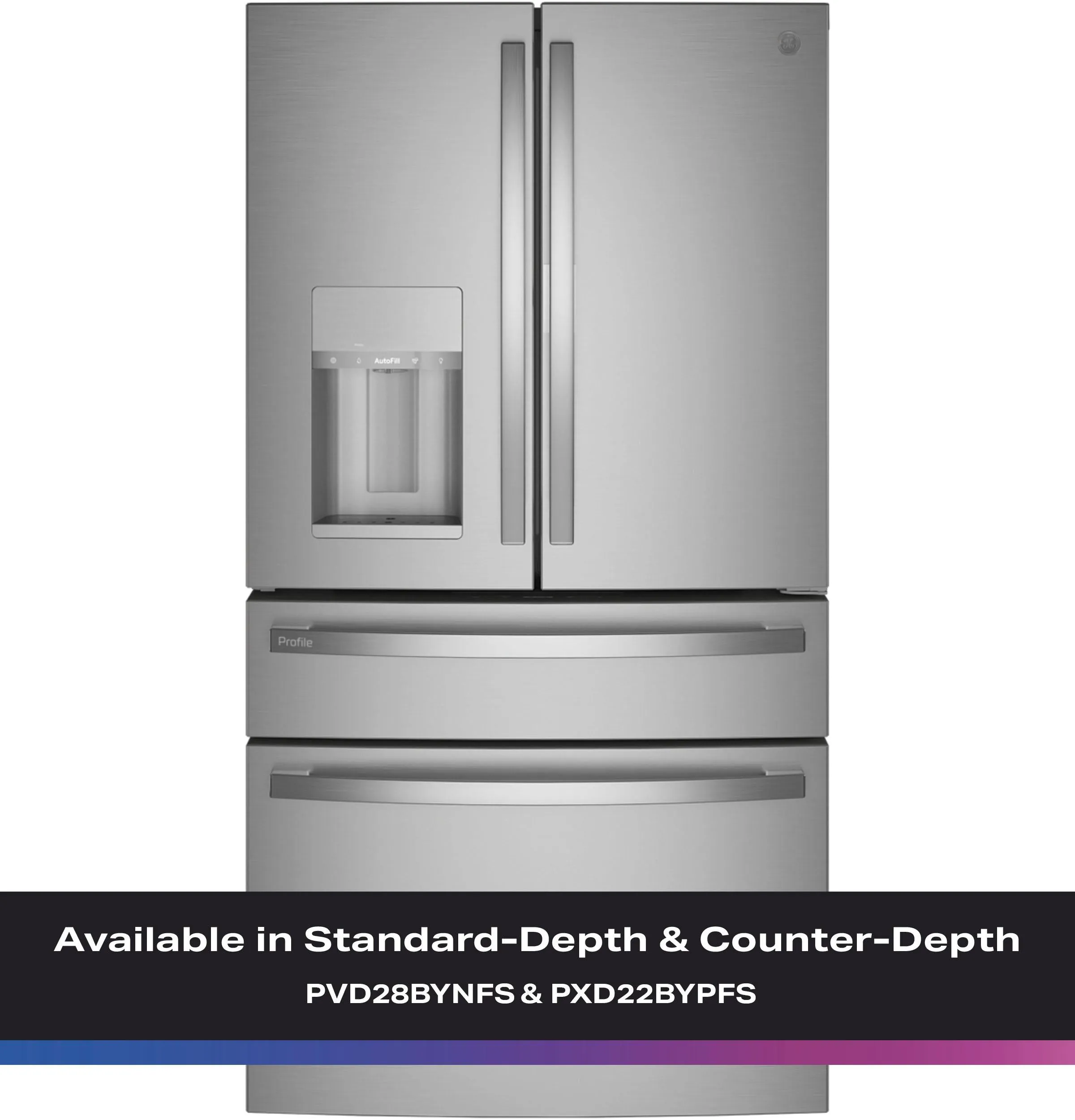 Ge Appliances PXD22BYPFS Ge Profile&#8482; 22.4 Cu. Ft. Smart Counter-Depth Fingerprint Resistant 4-Door French-Door Refrigerator With Door In Door