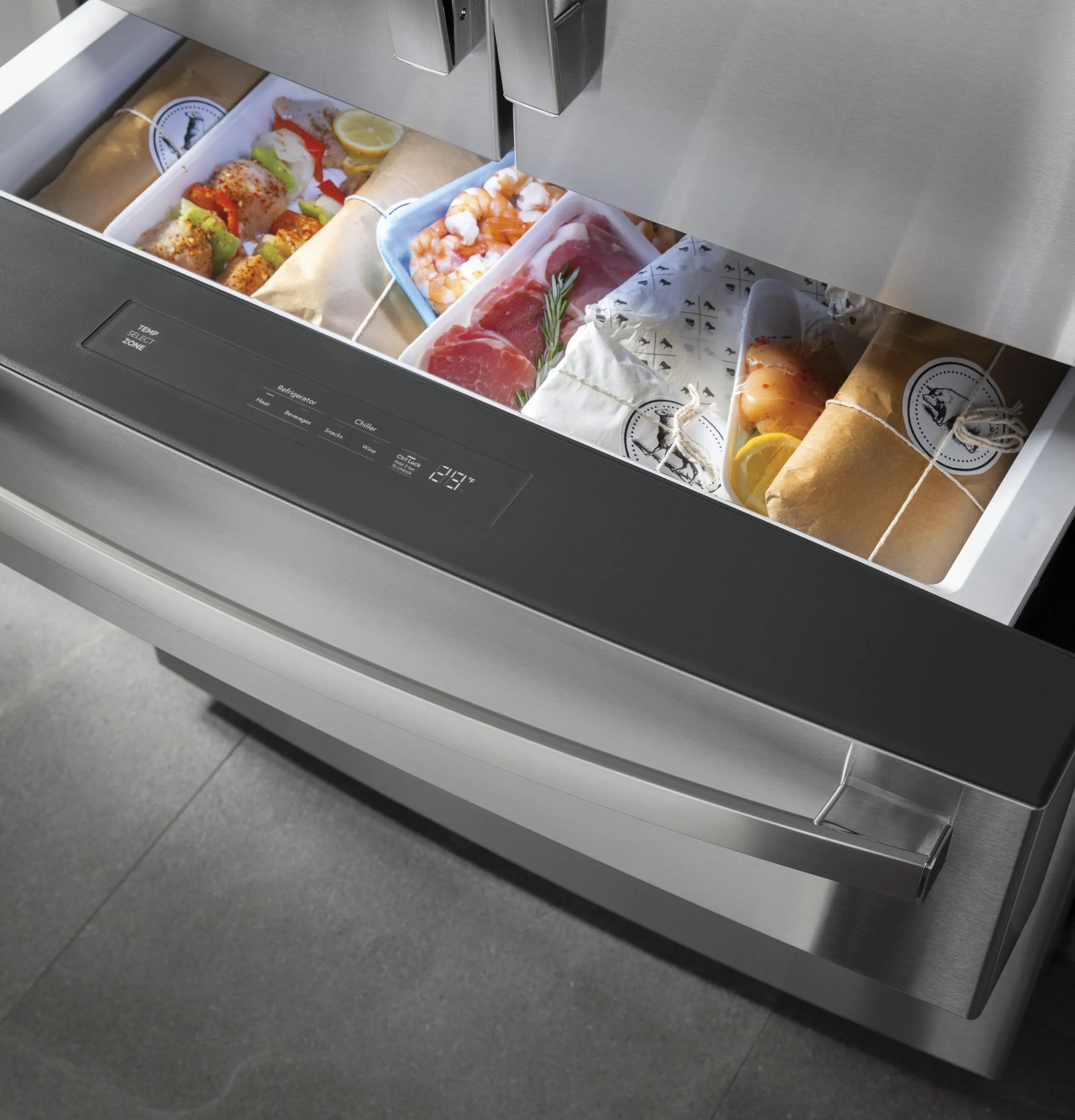 Ge Appliances PXD22BYPFS Ge Profile&#8482; 22.4 Cu. Ft. Smart Counter-Depth Fingerprint Resistant 4-Door French-Door Refrigerator With Door In Door