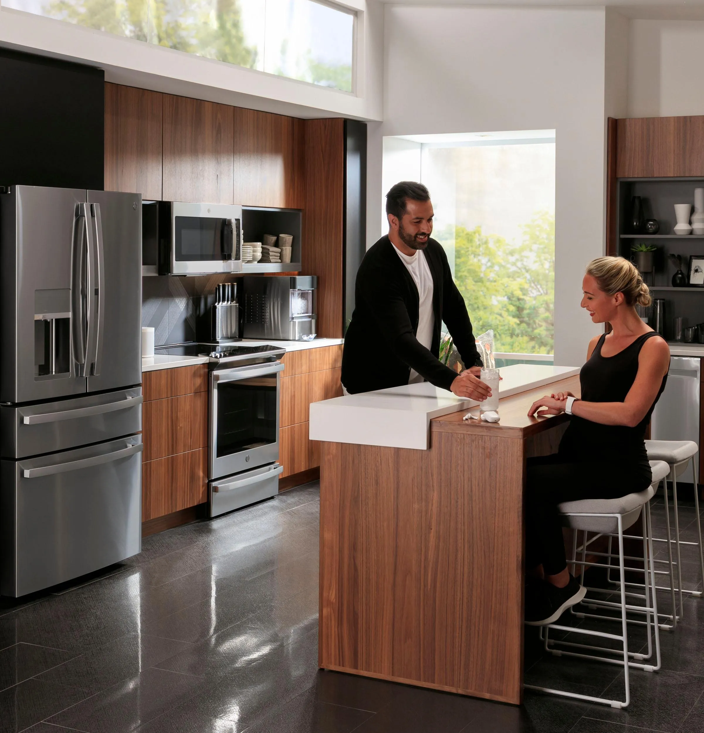 Ge Appliances PXD22BYPFS Ge Profile&#8482; 22.4 Cu. Ft. Smart Counter-Depth Fingerprint Resistant 4-Door French-Door Refrigerator With Door In Door