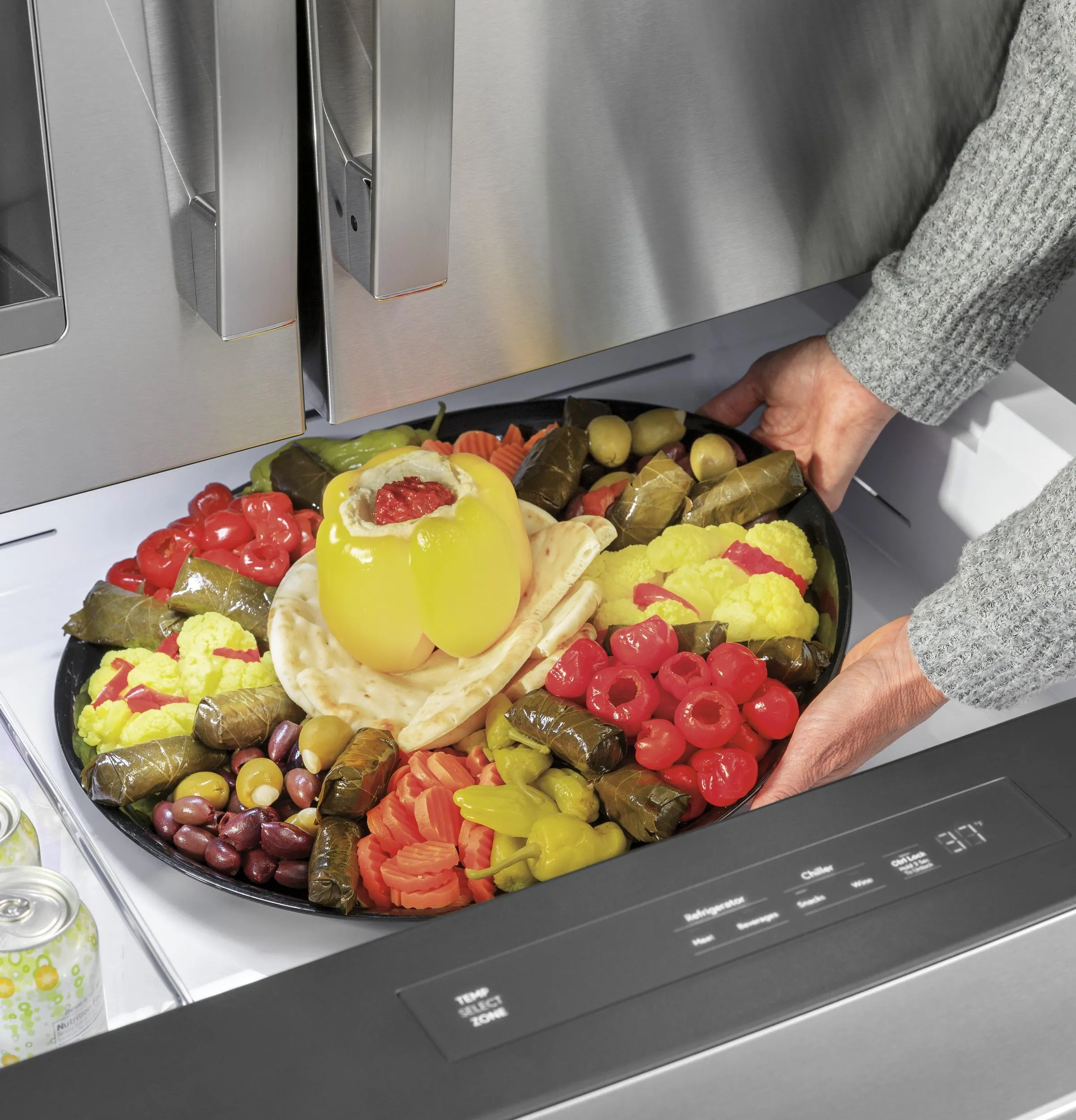 Ge Appliances PXD22BYPFS Ge Profile&#8482; 22.4 Cu. Ft. Smart Counter-Depth Fingerprint Resistant 4-Door French-Door Refrigerator With Door In Door