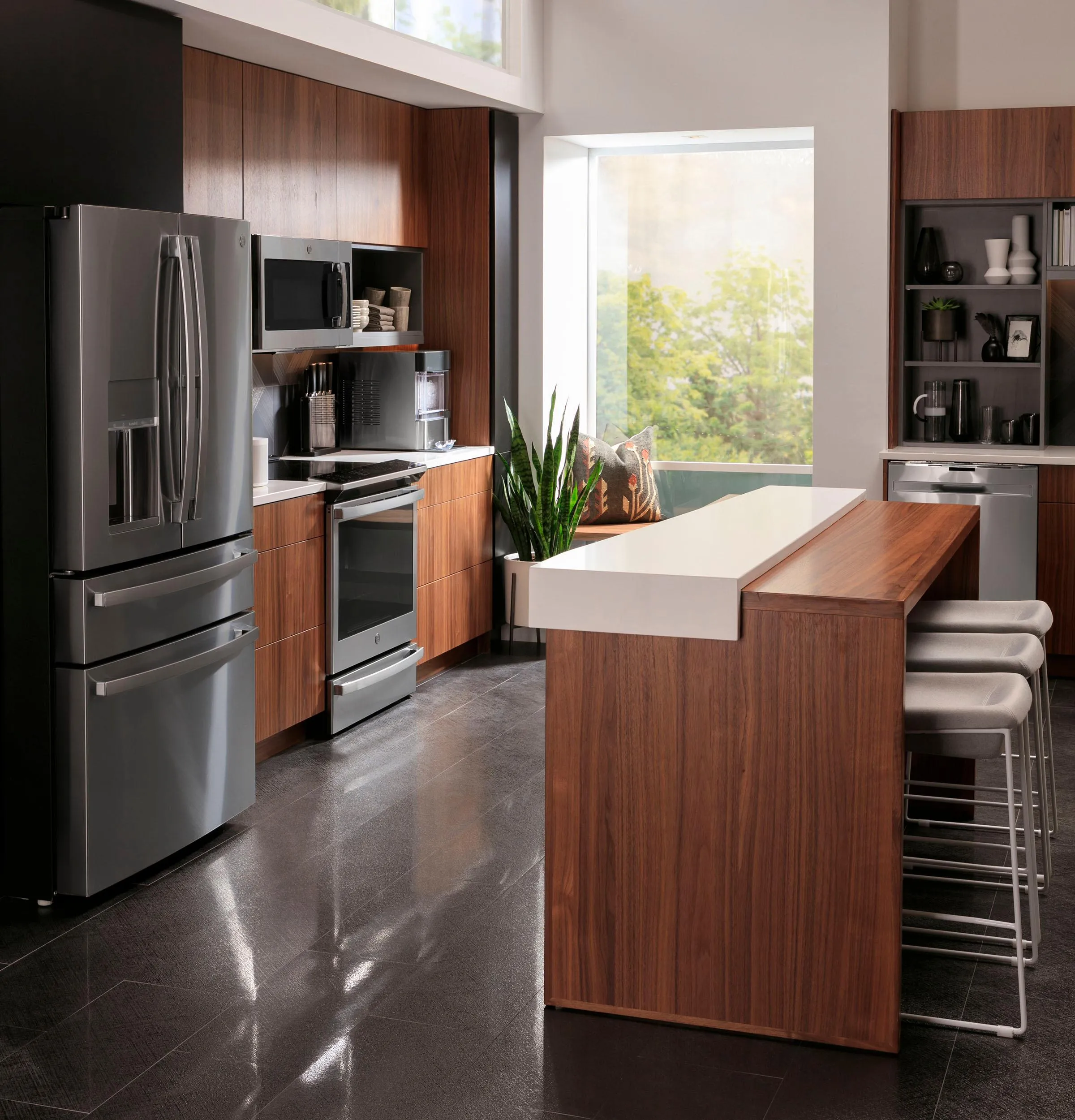 Ge Appliances PXD22BYPFS Ge Profile&#8482; 22.4 Cu. Ft. Smart Counter-Depth Fingerprint Resistant 4-Door French-Door Refrigerator With Door In Door