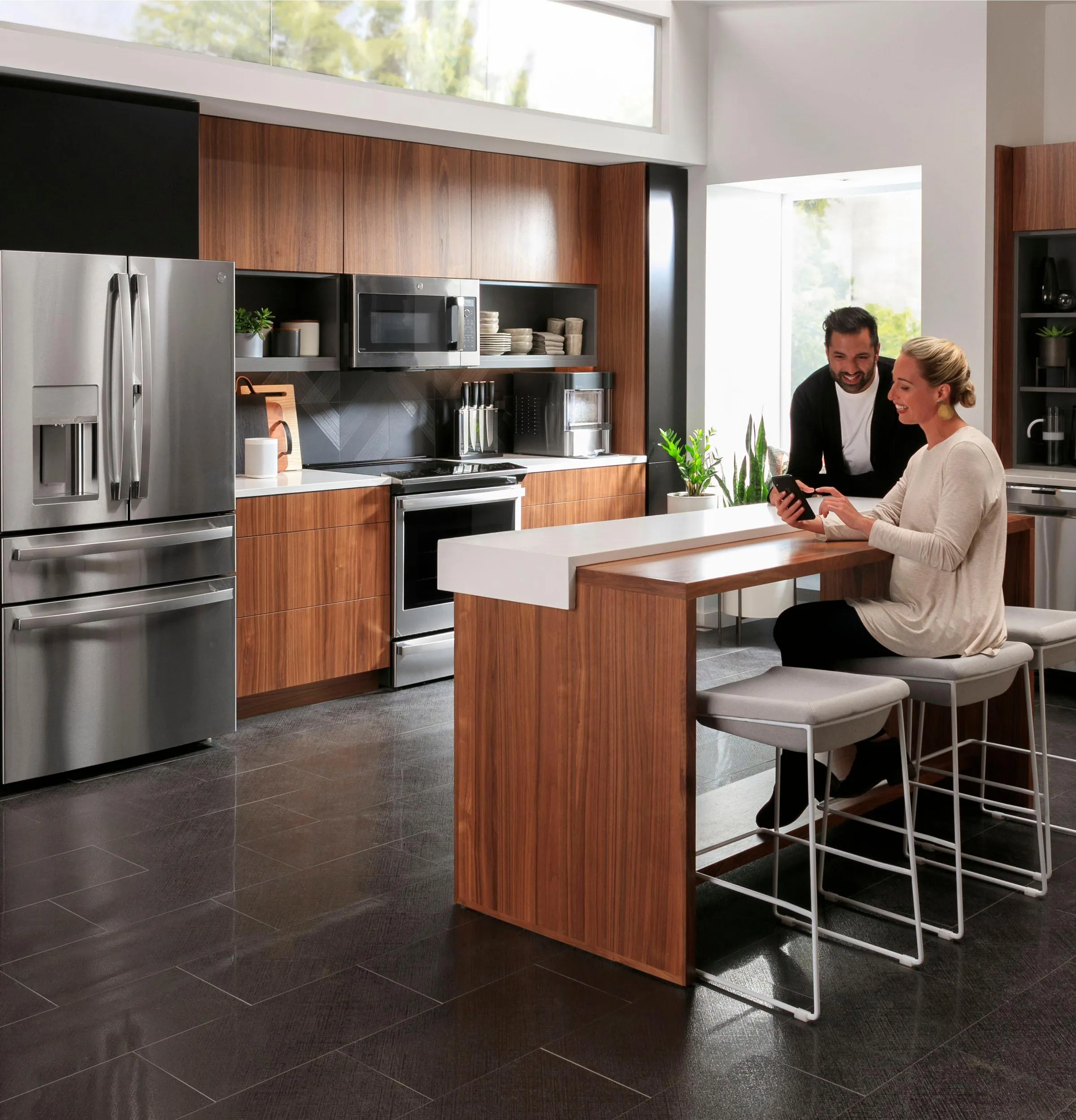 Ge Appliances PXD22BYPFS Ge Profile&#8482; 22.4 Cu. Ft. Smart Counter-Depth Fingerprint Resistant 4-Door French-Door Refrigerator With Door In Door