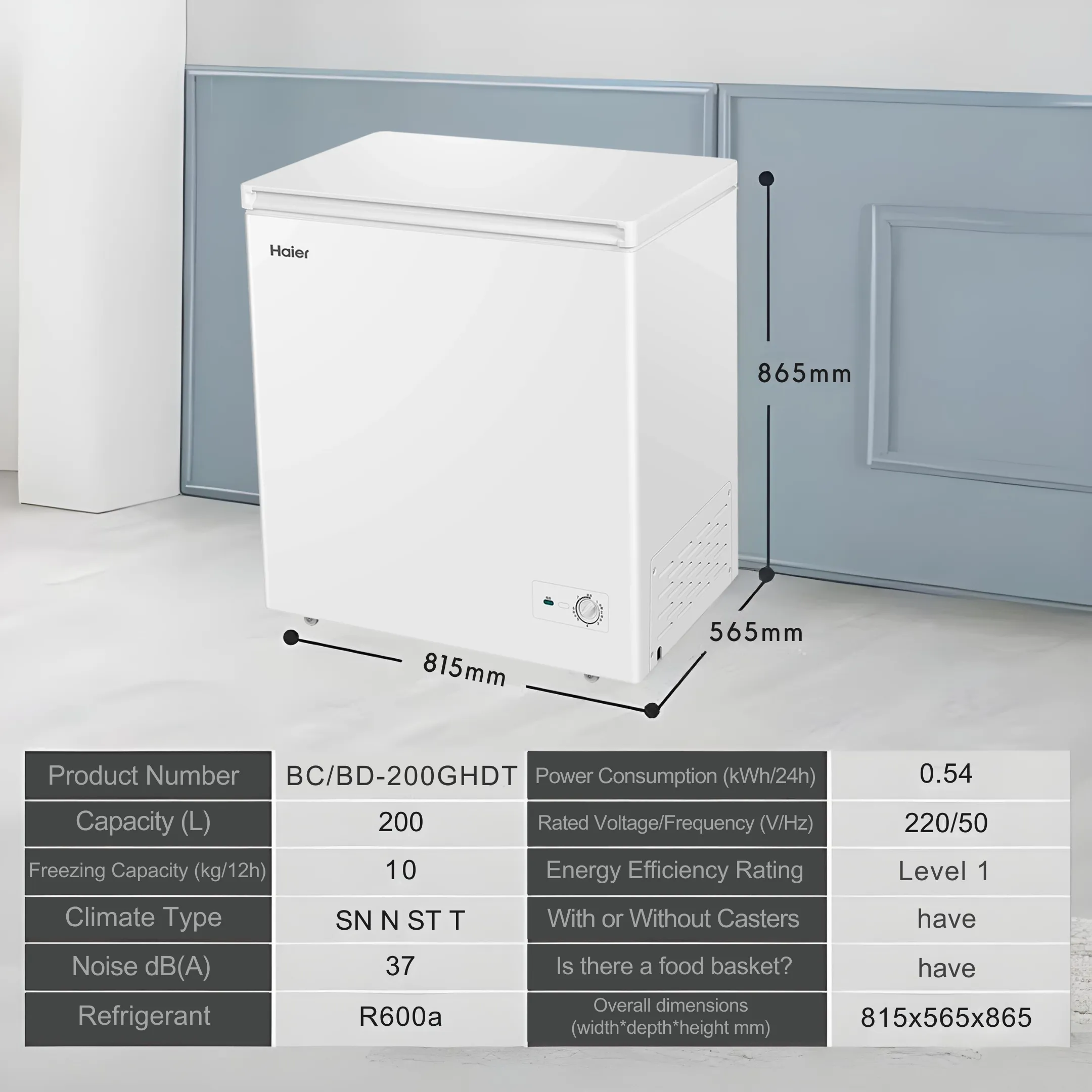 Haier BC/BD-200GHDT 200L Single Temperature Frost Chest Freezer