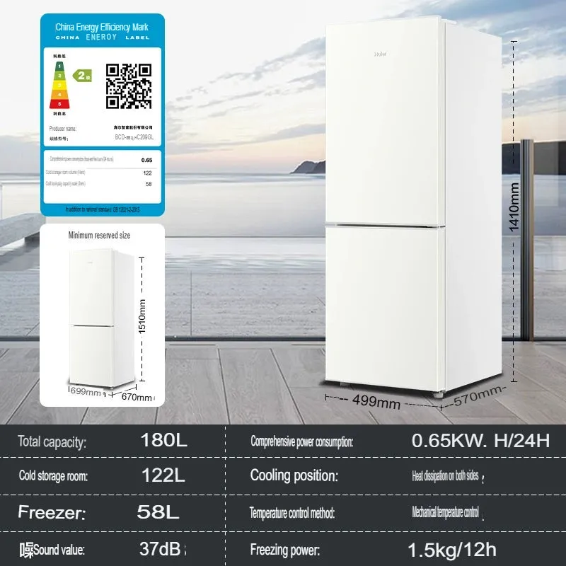 Haier BCD-180LHC200GL 180L 2-Door White Refrigerator