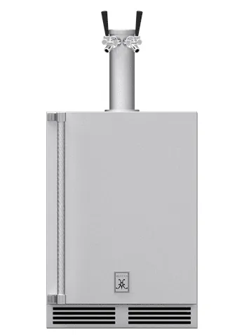 Hestan GFDSL242 Hestan 24" Outdoor Double Faucet Beer Dispenser, Solid Door W/ Lock - Left Hinge Gfds