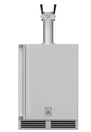 Hestan GFDSR242 Hestan 24" Outdoor Double Faucet Beer Dispenser, Solid Door W/ Lock - Right Hinge Gfds