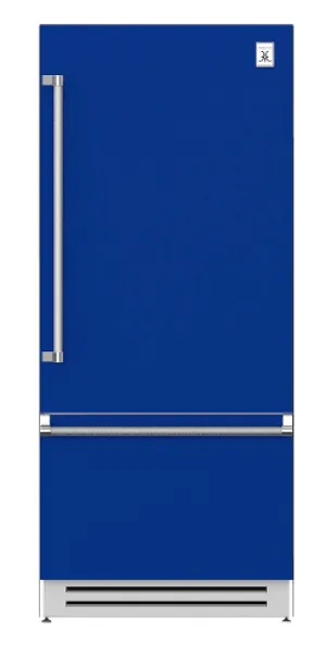 Hestan KRBL36BU 36" Bottom Mount, Bottom Compressor Refrigerator - Left Hinge - Blue / Prince