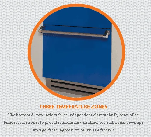 Hestan KRBL36OR 36" Bottom Mount, Bottom Compressor Refrigerator - Left Hinge - Orange / Citra