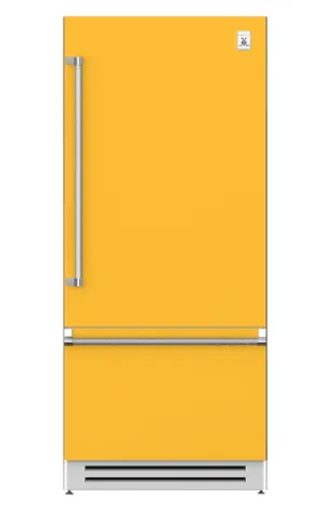 Hestan KRBL36YW 36" Bottom Mount, Bottom Compressor Refrigerator - Left Hinge - Yellow / Sol