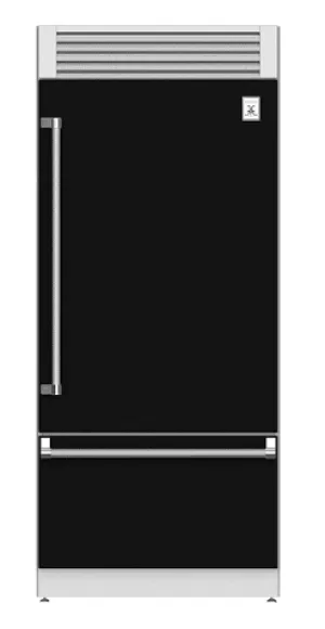 Hestan KRPL36BK 36" Pro Style Bottom Mount, Top Compressor Refrigerator - Left Hinge - Black / Stealth