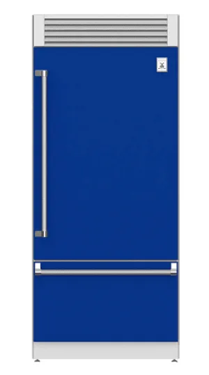 Hestan KRPL36BU 36" Pro Style Bottom Mount, Top Compressor Refrigerator - Left Hinge - Blue / Prince