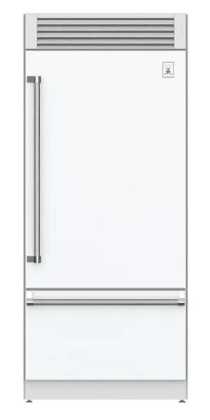 Hestan KRPR36WH 36" Pro Style Bottom Mount, Top Compressor Refrigerator - Right Hinge - White / Froth
