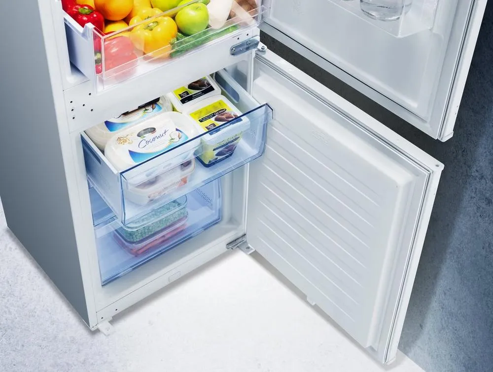 Hisense RIB312F4AWE Integrated Frost Free Fridge Freezer with Sliding Door Fixing Kit - White - E Rated