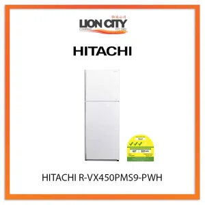 HITACHI 366L 2 DOOR FRIDGE R-VX450PMS9-PWH