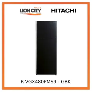 Hitachi 407L 2 Door Fridge R-VGX480PMS9-GBK