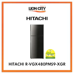 Hitachi 407L 2 Door Fridge R-VGX480PMS9-XGR