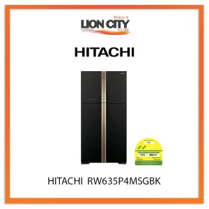 HITACHI 510L 4 DOOR FRENCH BOTTOM FRIDGE RW635P4MSGBK (GLASS BLACK)