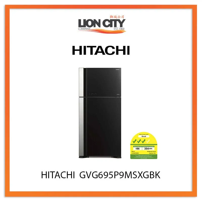 HITACHI 534L 2 DOOR FRIDGE GVG695P9MSXGBK