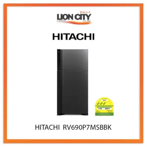 HITACHI 544L 2 DOOR FRIDGE RV690P7MSBBK