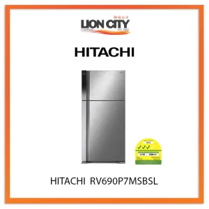 HITACHI 544L 2 DOOR FRIDGE RV690P7MSBSL