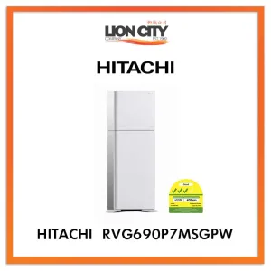 HITACHI 544L 2 DOOR FRIDGE RVG690P7MSGPW