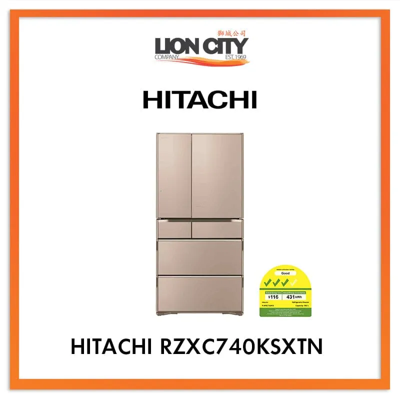 HITACHI 565L MULTIDOOR IOT FRIDGE RZXC740KSXTN (MADE IN JAPAN)