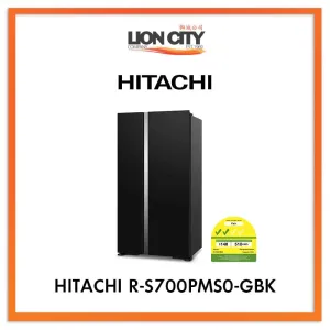 HITACHI 595L SIDE BY SIDE FRIDGE R-S700PMS0-GBK