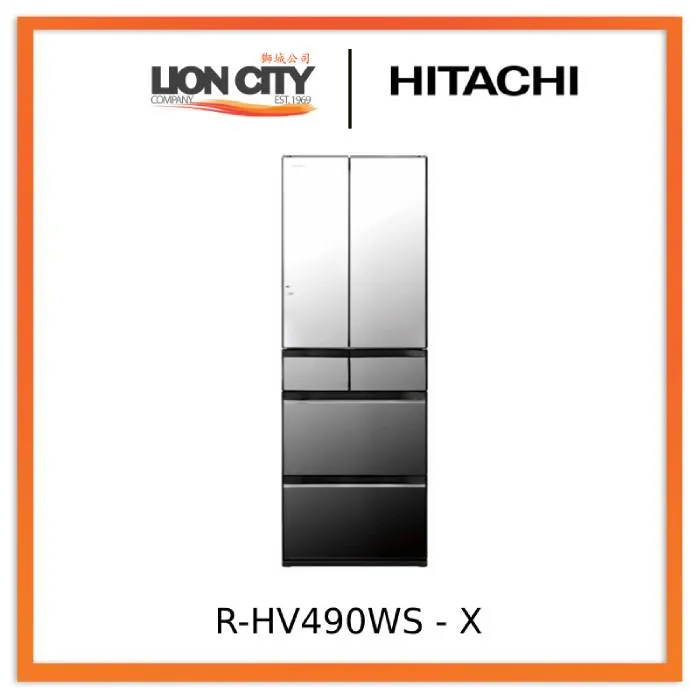 Hitachi R-HV490WS-XK/XW/X 485L Multi-Door Refrigerator