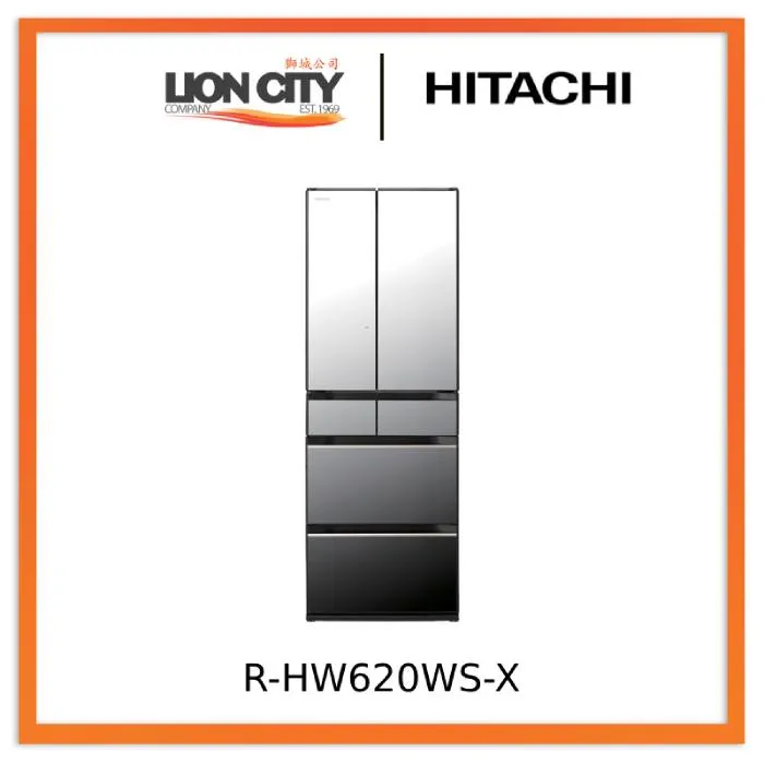 Hitachi R-HW620WS-XK/XW/X 617L Multi-Door Fridge