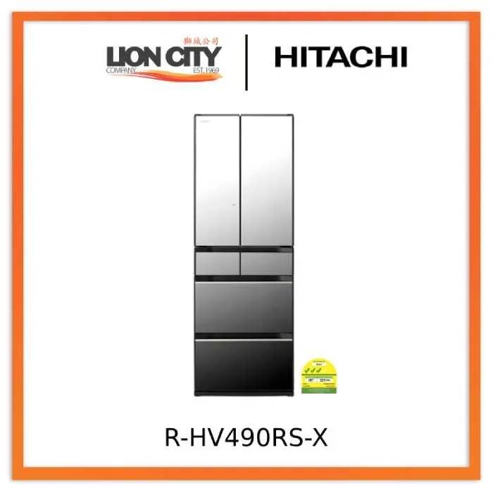 Hitachi R-HWS480KS-XN/X (Crystal Champagne/Mirror) Multi Door Refrigerator (500L)
